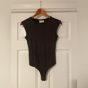 Gray Womens Slim Fit Universal Thread Bodysuit Size M.